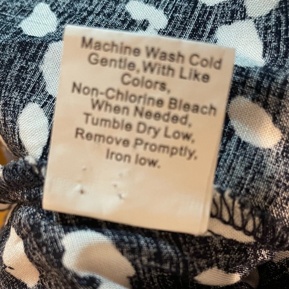 Women's | Midi Dress | Polka Dot | Small | Vintage Feel | Tie Waist | Black/Navy - Picture 12 of 16